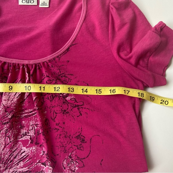 CATO | Tops | CATO Pink Graphic Scoop-neck Tee Shirt Size M Ladies - Picture 8 of 11